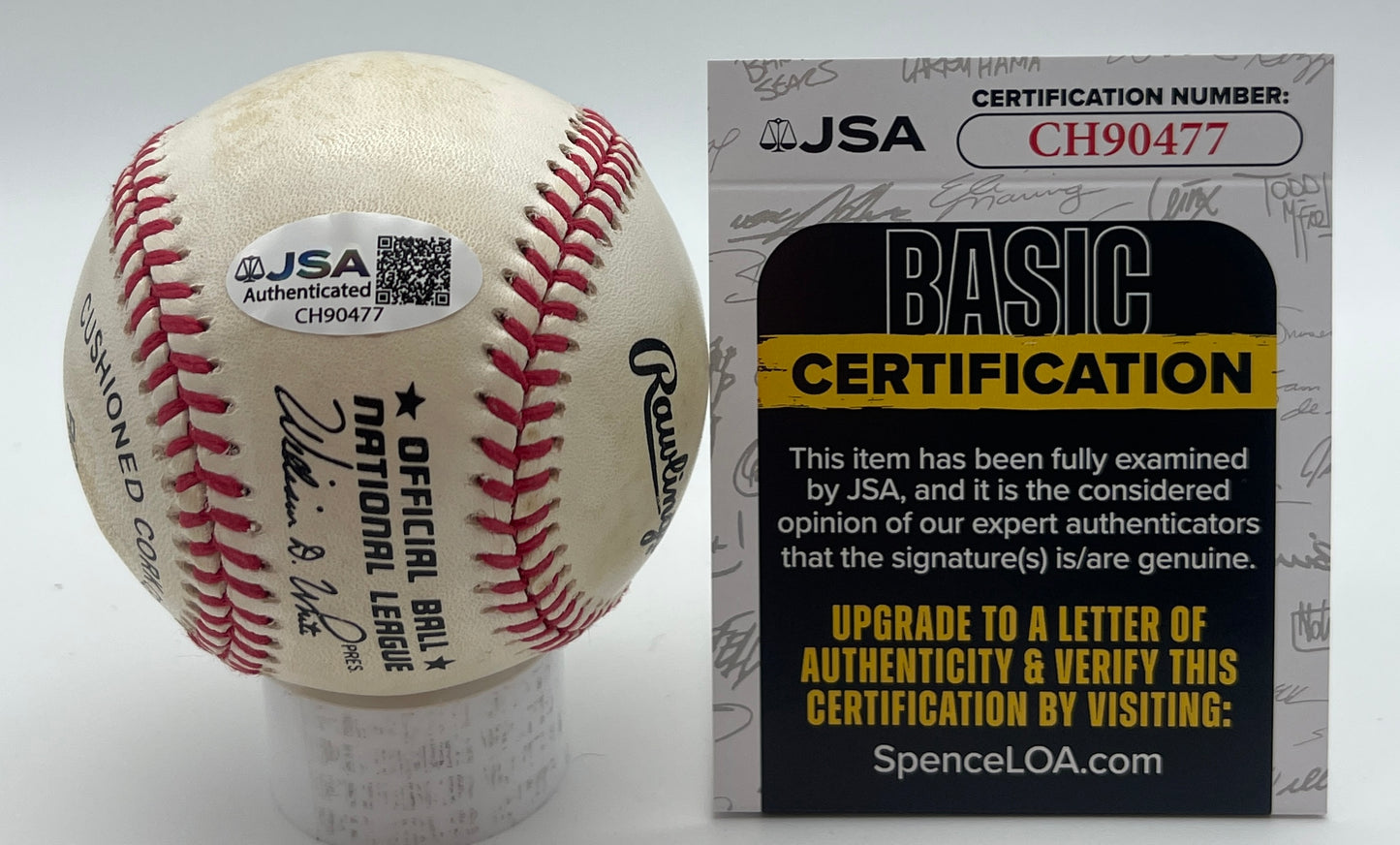 Bobby Thomson Signed/Autographed ONL Baseball New York Giants JSA 206125