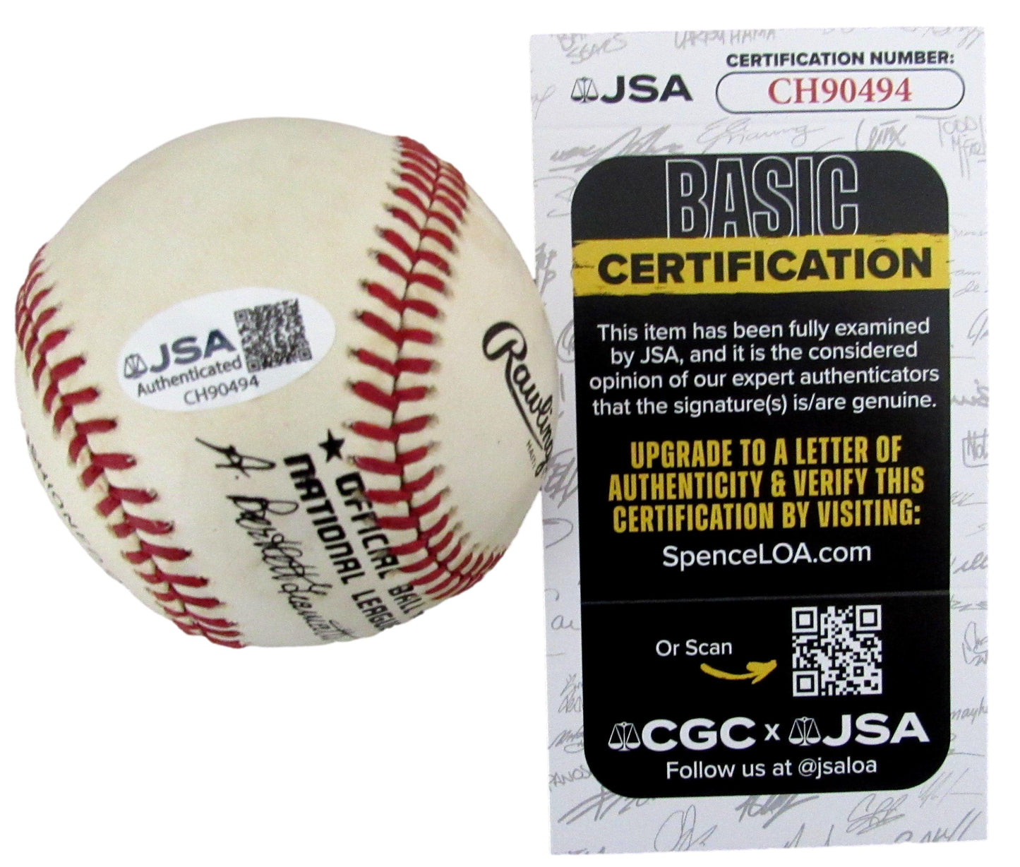 Clem Labine Signed/Autographed ONL Baseball Brooklyn Dodgers JSA 204858