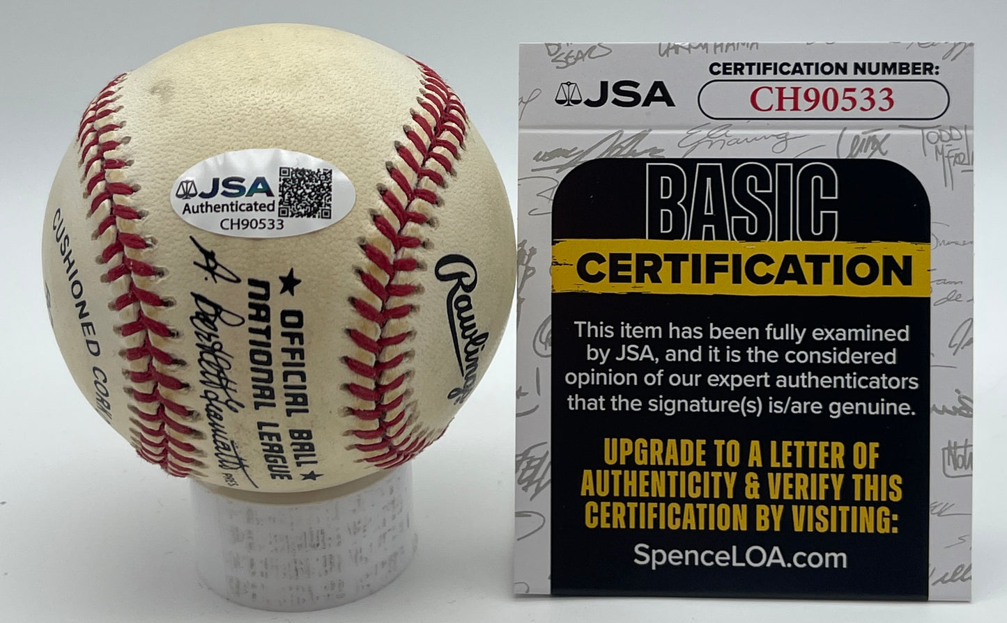 Al Downing Signed/Inscribed ONL Baseball Los Angeles Dodgers JSA 206142