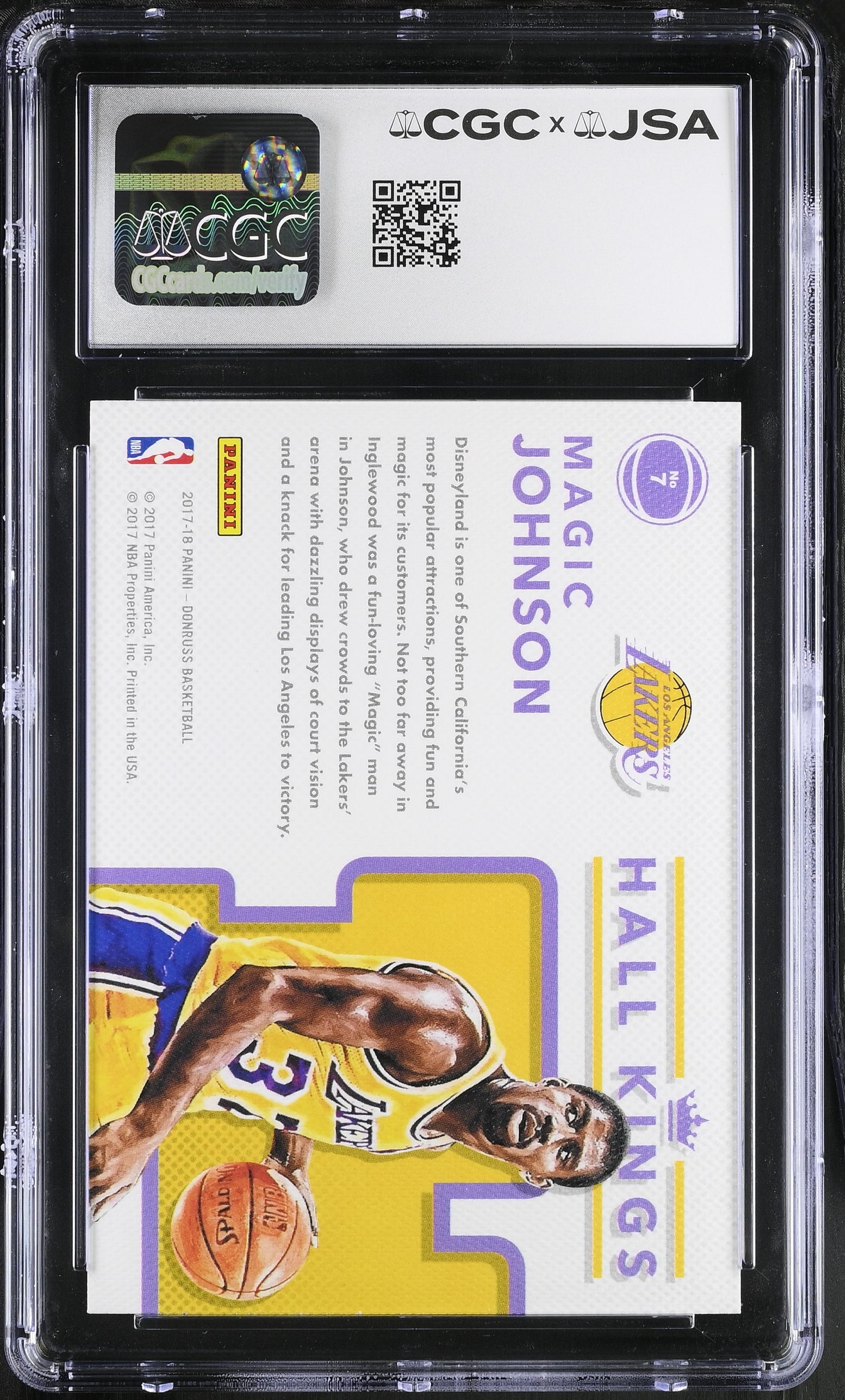 Magic Johnson 2017-18 Donruss Signed/Auto Card #7 CGC x JSA 10 BA206507