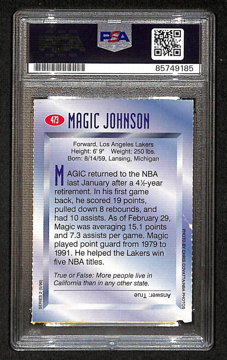 Magic Johnson Sports Illustrated for Kids Signed Card #473 PSA/DNA 10 BA205855