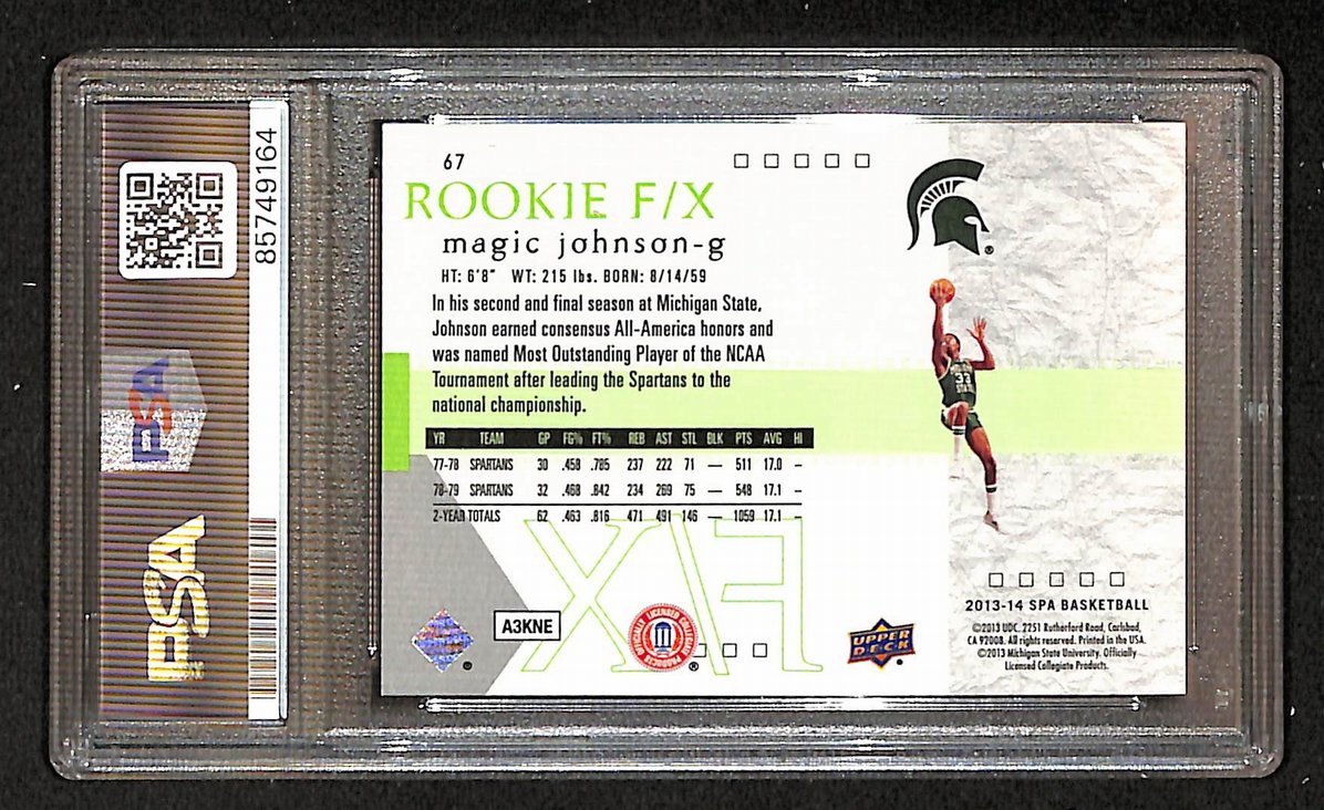 Magic Johnson 2013-14 SPA Rookie FX Signed/Auto Card #67 PSA/DNA BA206356