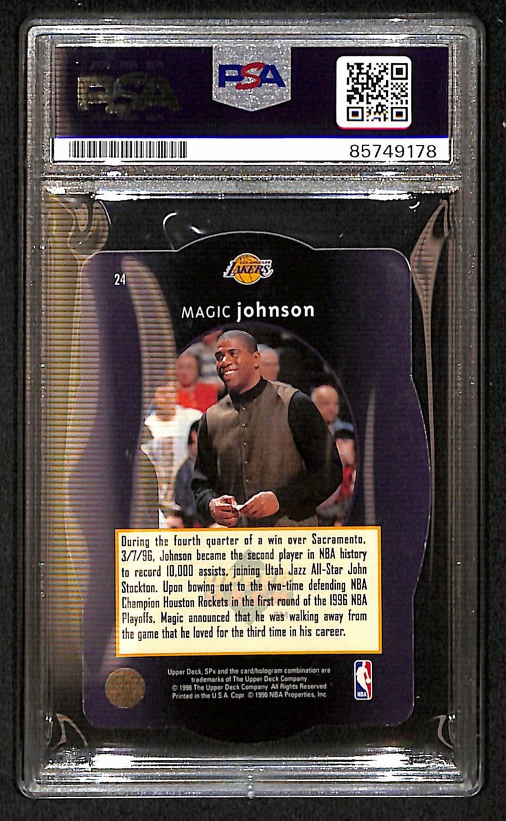Magic Johnson 1996-97 Upper Deck SPX Signed/Auto Card #24 PSA/DNA 10 BA206366