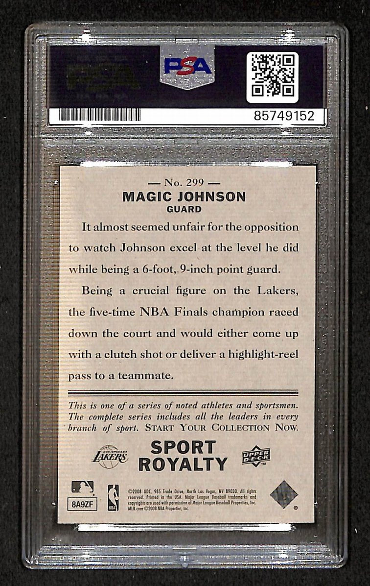 Magic Johnson 2008 Upper Deck Signed/Autographed Card #299 PSA/DNA 10 BA206369