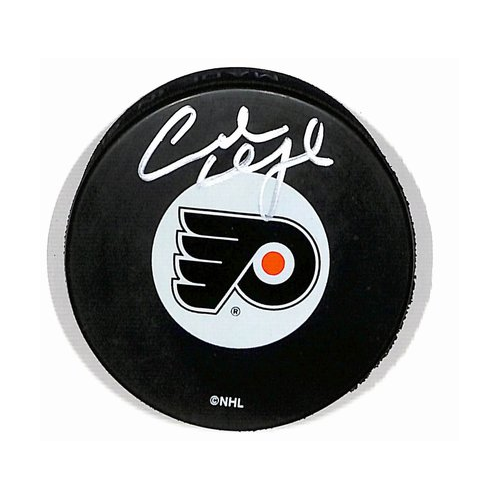 Moose Dupont Philadelphia Flyers Autographed/Signed Hockey Puck BA187867