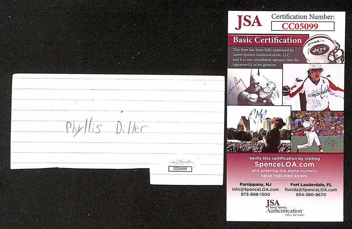 Phyllis Diller Signed/Autographed Cut Signature Comedian JSA BA205479