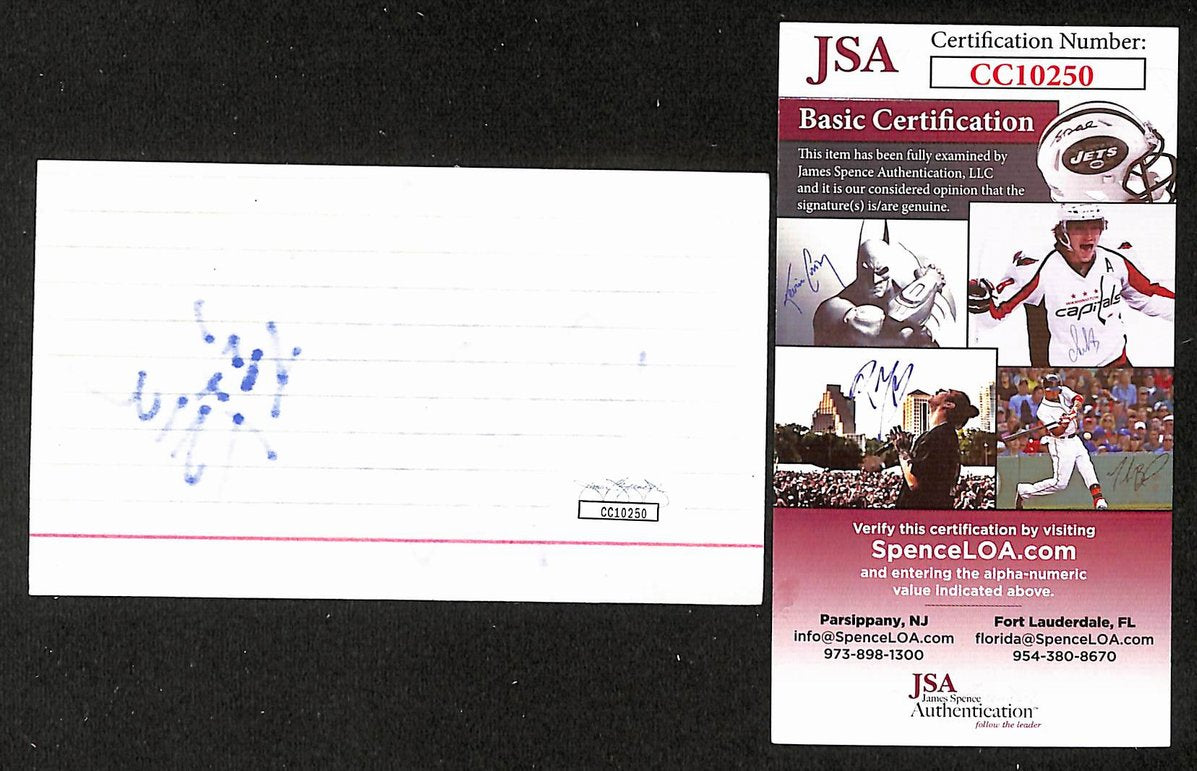 Penn Jillette Signed/Autographed 3x5 Index Card Penn & Teller JSA BA205509