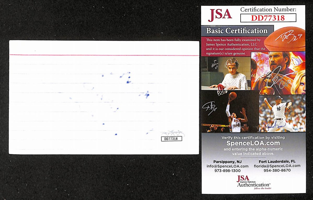 Diego Luna Signed/Autographed 3x5 Index Card Actor Andor Star Wars JSA BA205513