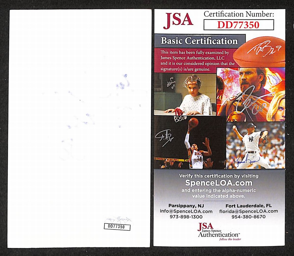 Ryan Miller Signed/Autographed 3x5 Index Card Buffalo Sabres JSA BA205522