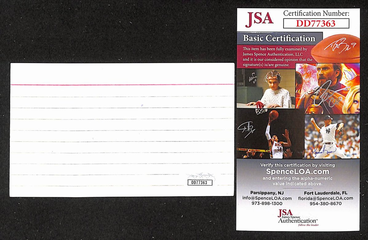 Shea Weber Signed/Autographed 3x5 Index Card Canadiens Blackhawks JSA BA205529