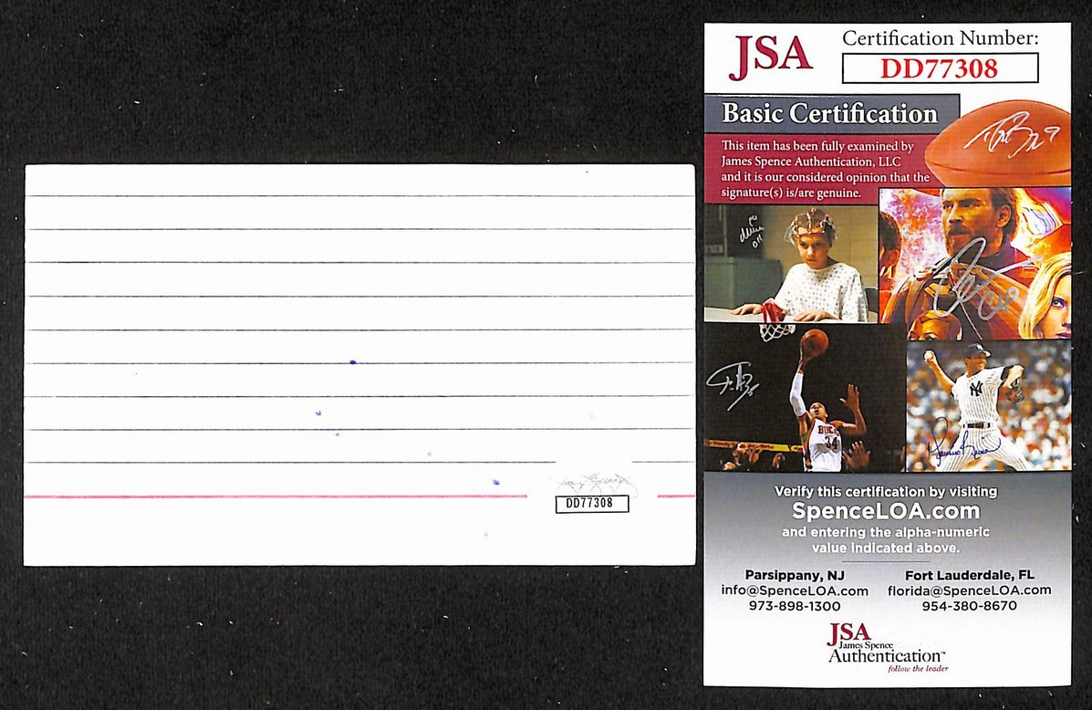 Tyler Seguin Signed/Autographed 3x5 Index Card Dallas Stars JSA BA205531