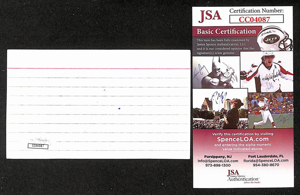 Tuukka Rask Signed/Autographed 3x5 Index Card Boston Bruins JSA BA205548