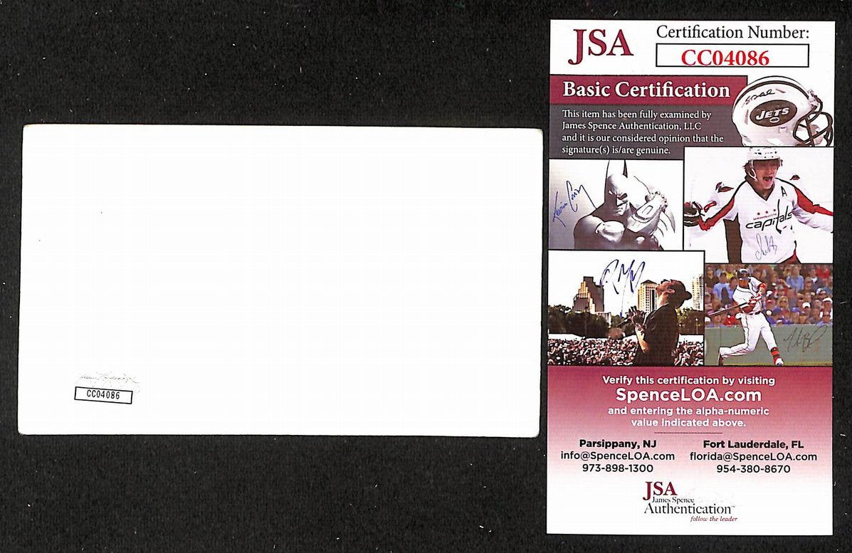 Ed Belfour Signed/Autographed 3x5 Index Card Chicago Blackhawks JSA BA205549