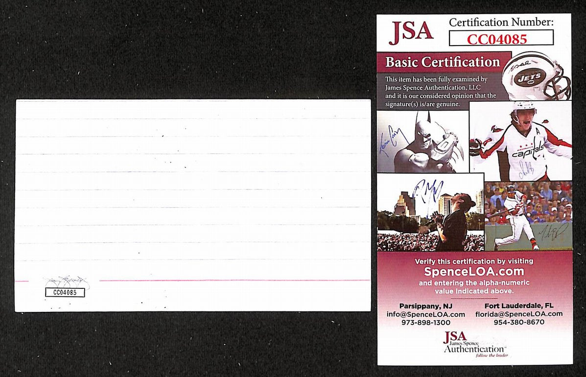 Pekka Rinne Signed/Autographed 3x5 Index Card Nashville Predators JSA BA205550