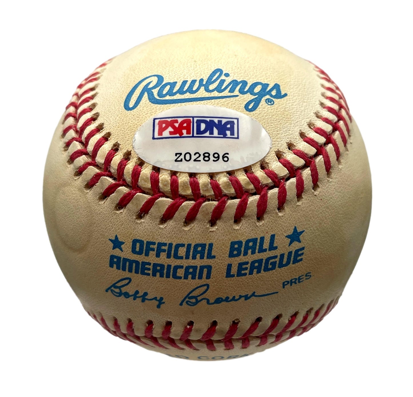 Ted Williams HOF Single Signed/Auto OAL/Brown Baseball Red Sox PSA/DNA 205884