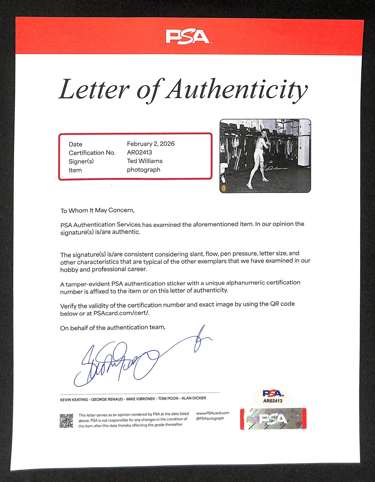 Ted Williams HOF Signed/Autographed 16x20 Photo Boston Red Sox PSA/DNA 205668