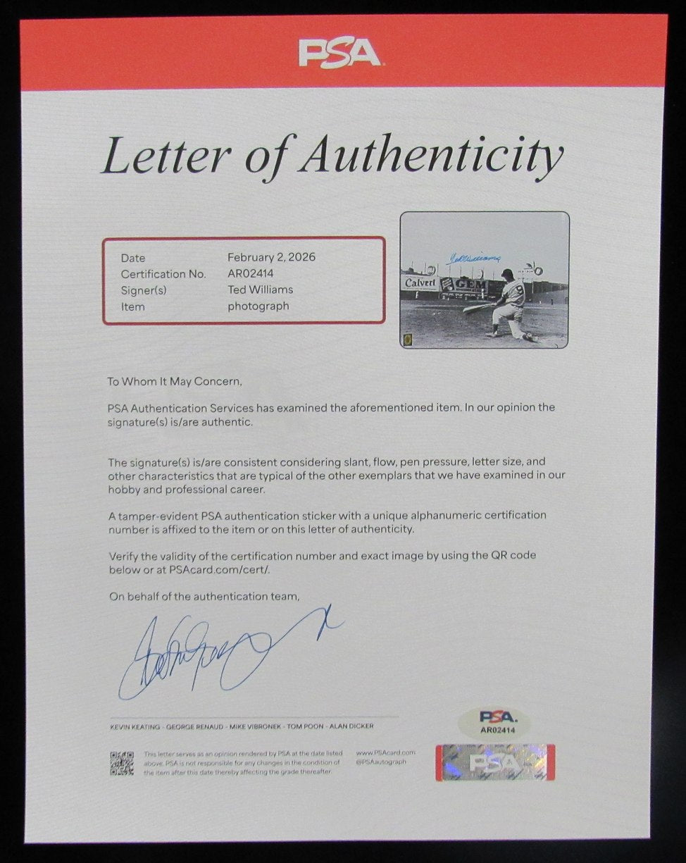 Ted Williams HOF Signed/Autographed 16x20 Photo Boston Red Sox PSA/DNA 205669