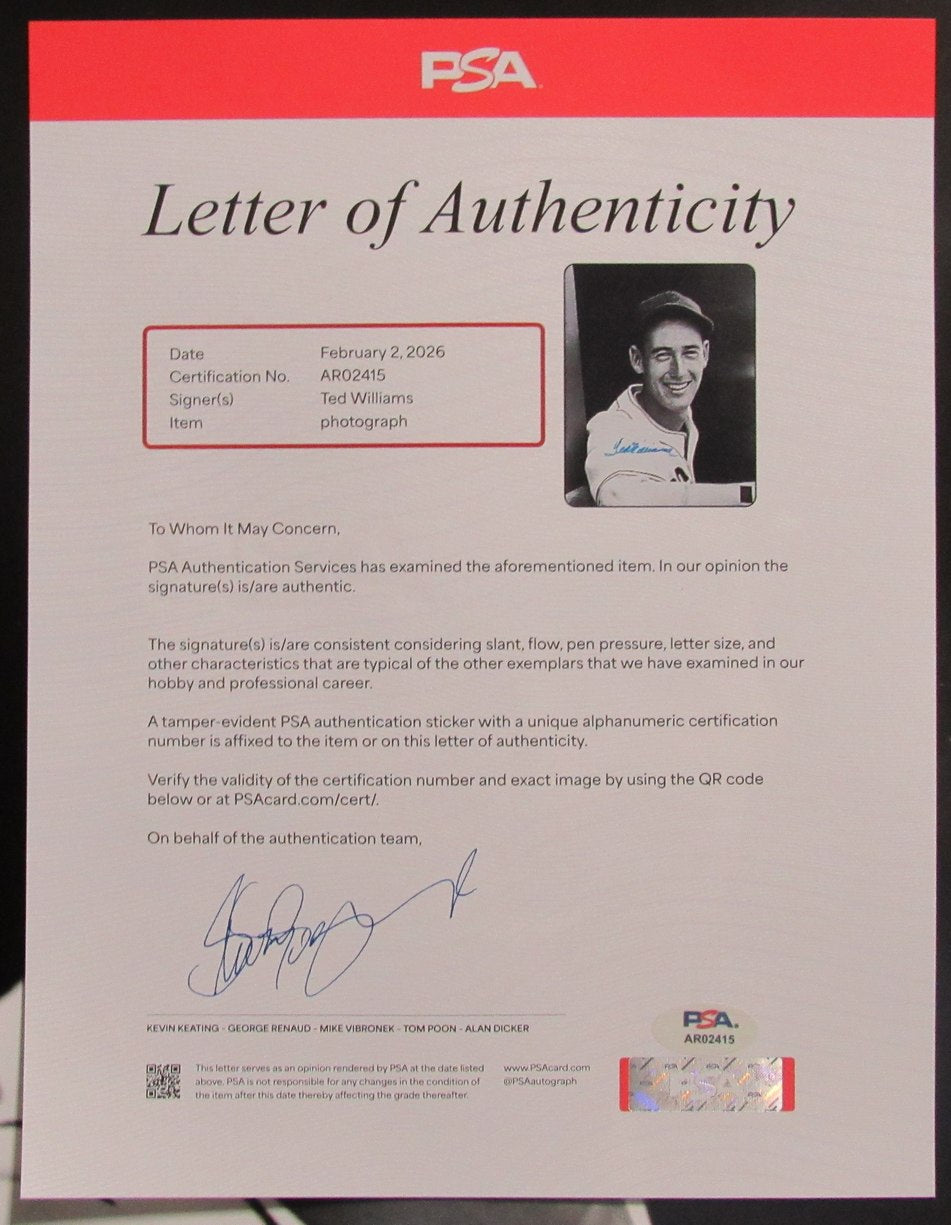 Ted Williams HOF Signed/Autographed 16x20 Photo Boston Red Sox PSA/DNA 205670