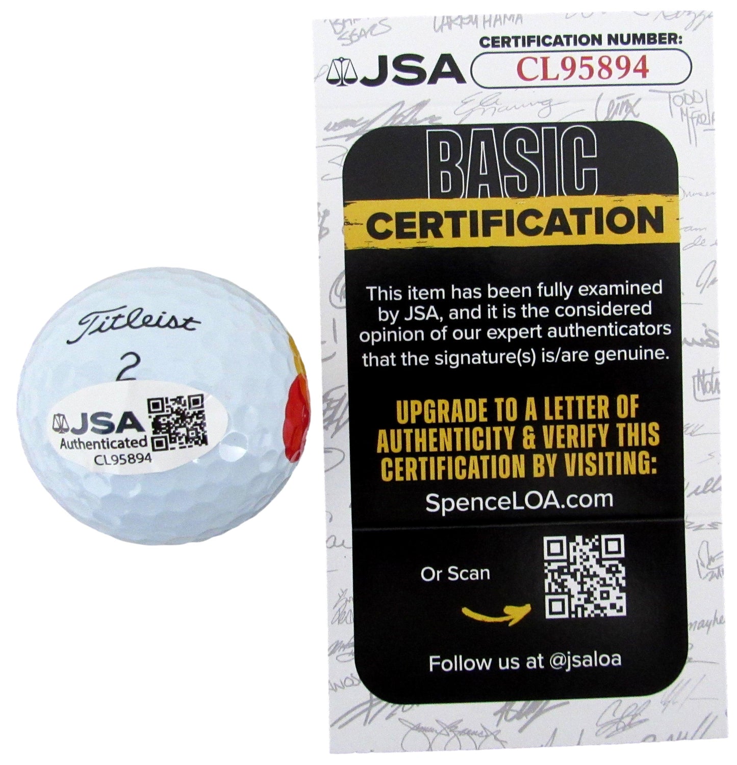 Anika Sorenstam LPGA Champ Signed/Autographed Titleist 2 Golf Ball JSA 207758