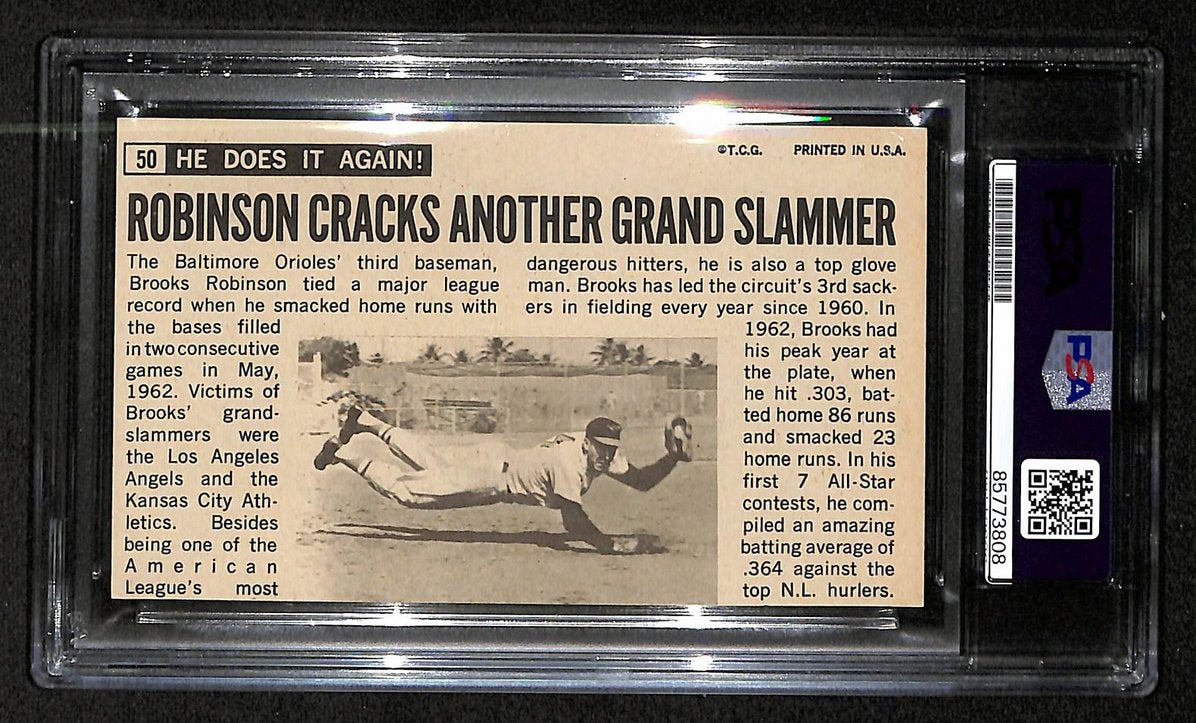 Brooks Robinson HOF Signed/Auto 1964 TOPPS Giants Card #50 Orioles PSA/DNA