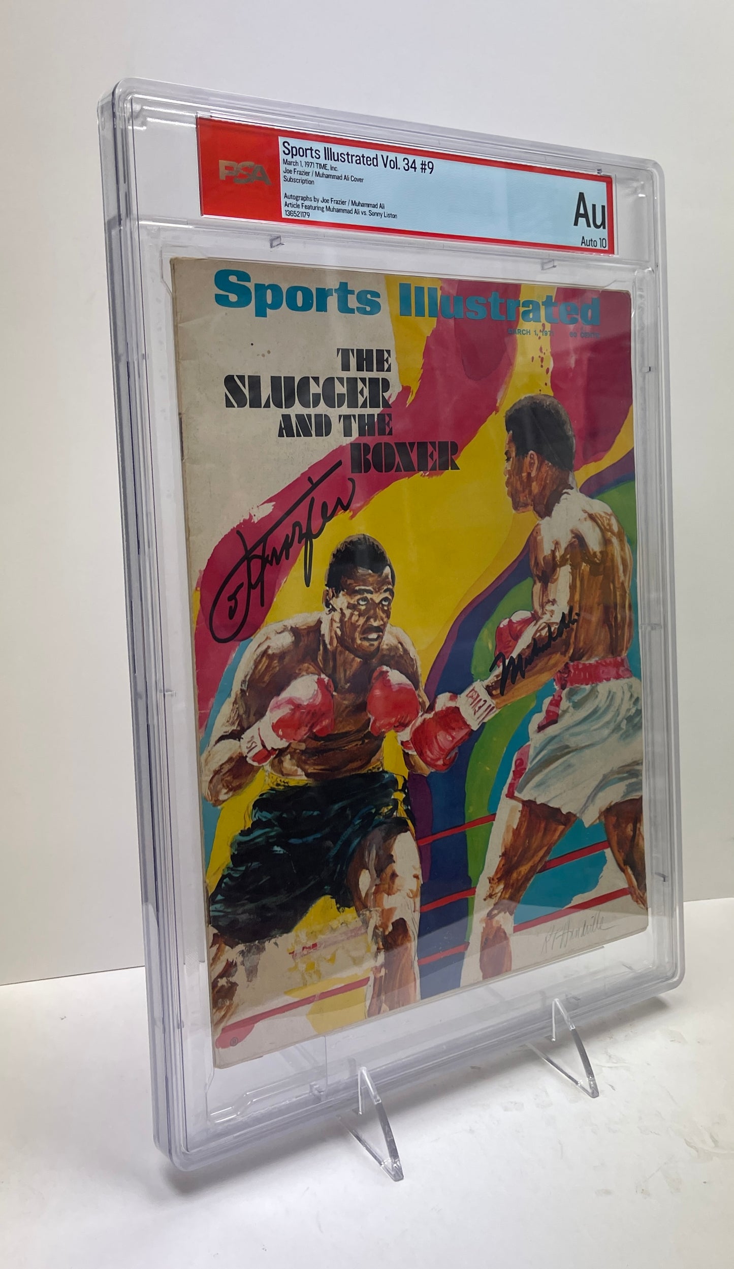 Joe Frazier/Muhammad Ali Signed 1971 Sports Illustrated Magazine AUTO 10 PSA/DNA