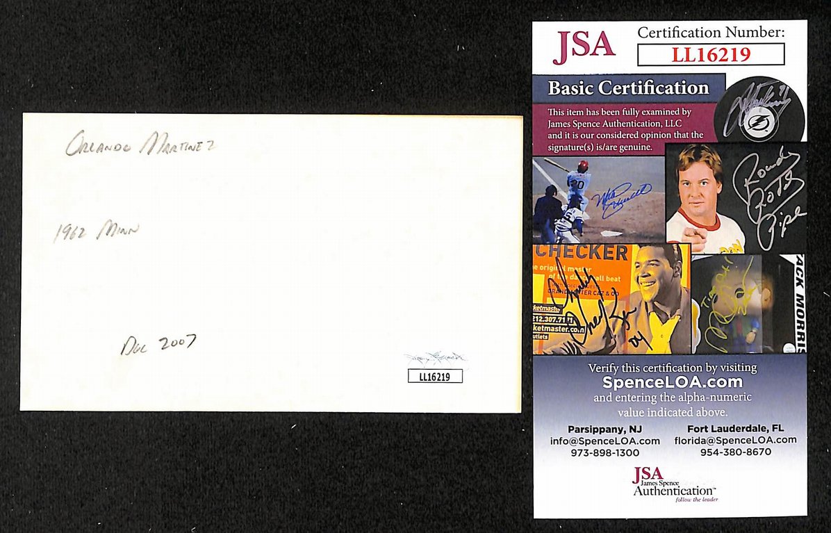 Marty Martinez Astros Autographed/Signed 3x5 Index Card JSA BA207676