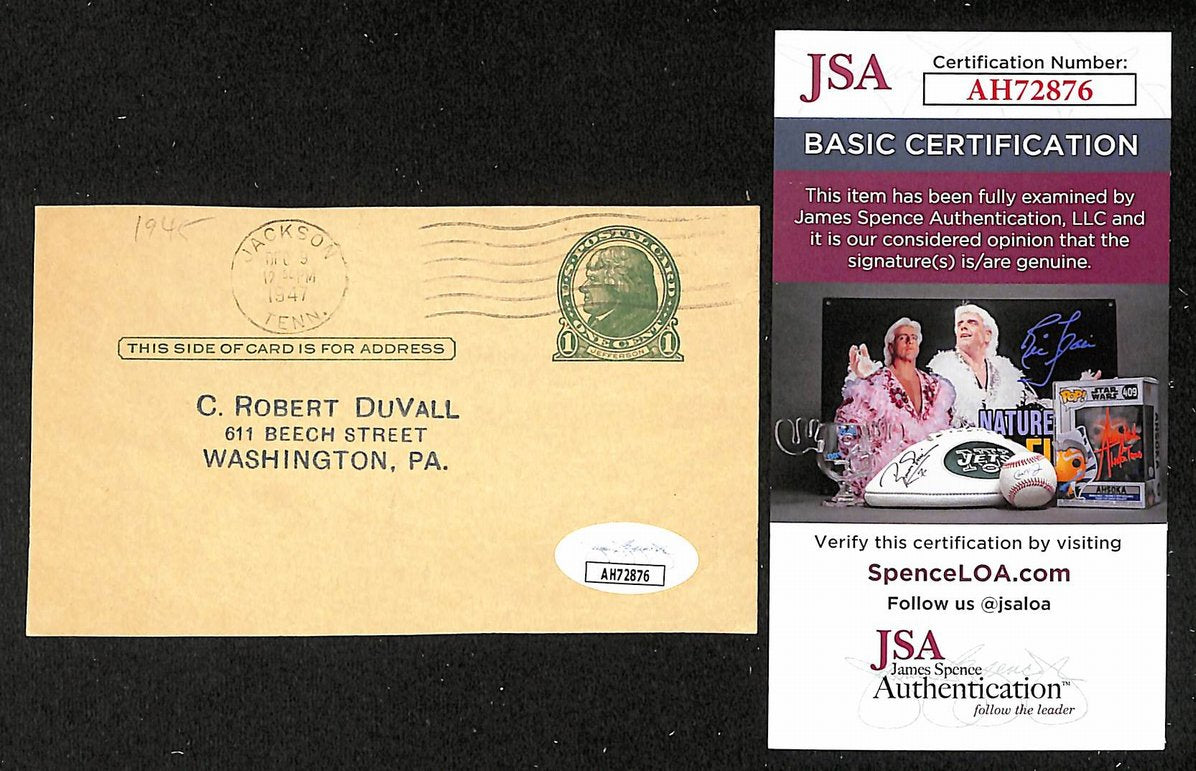 Dick Coffman Giants Autographed/Signed 3x5 GPC Postcard JSA BA205807