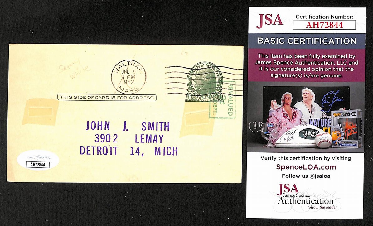 Sammy White Red Sox Autographed/Signed 4x6 GPC Postcard JSA BA208302
