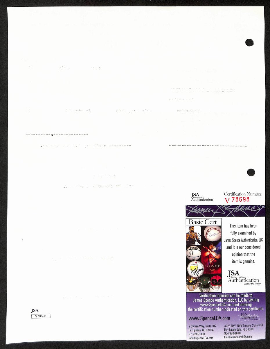 Biggie Munn HOF Michigan State Head Coach Signed/Auto Contract JSA BA199639