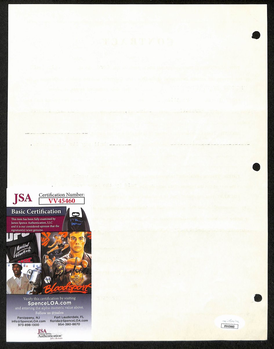 Biggie Munn HOF Michigan State Head Coach Signed/Auto Contract JSA BA199664