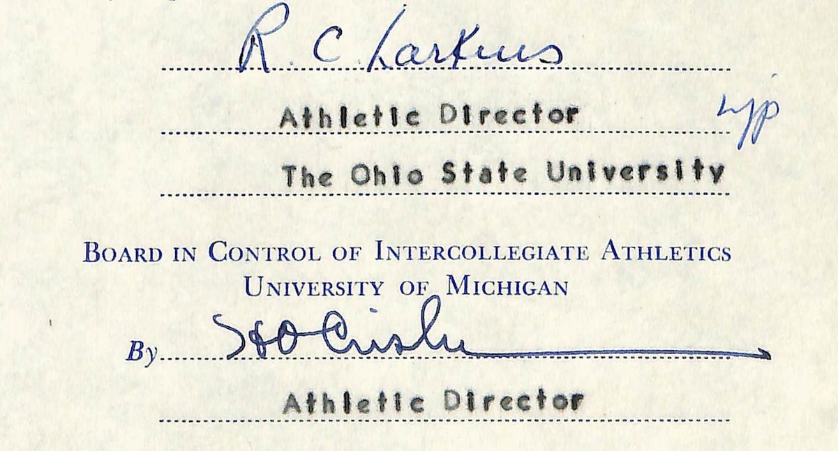 Fritz Crisler HOF Michigan Head Coach Signed/Auto Contract PSA BA199012
