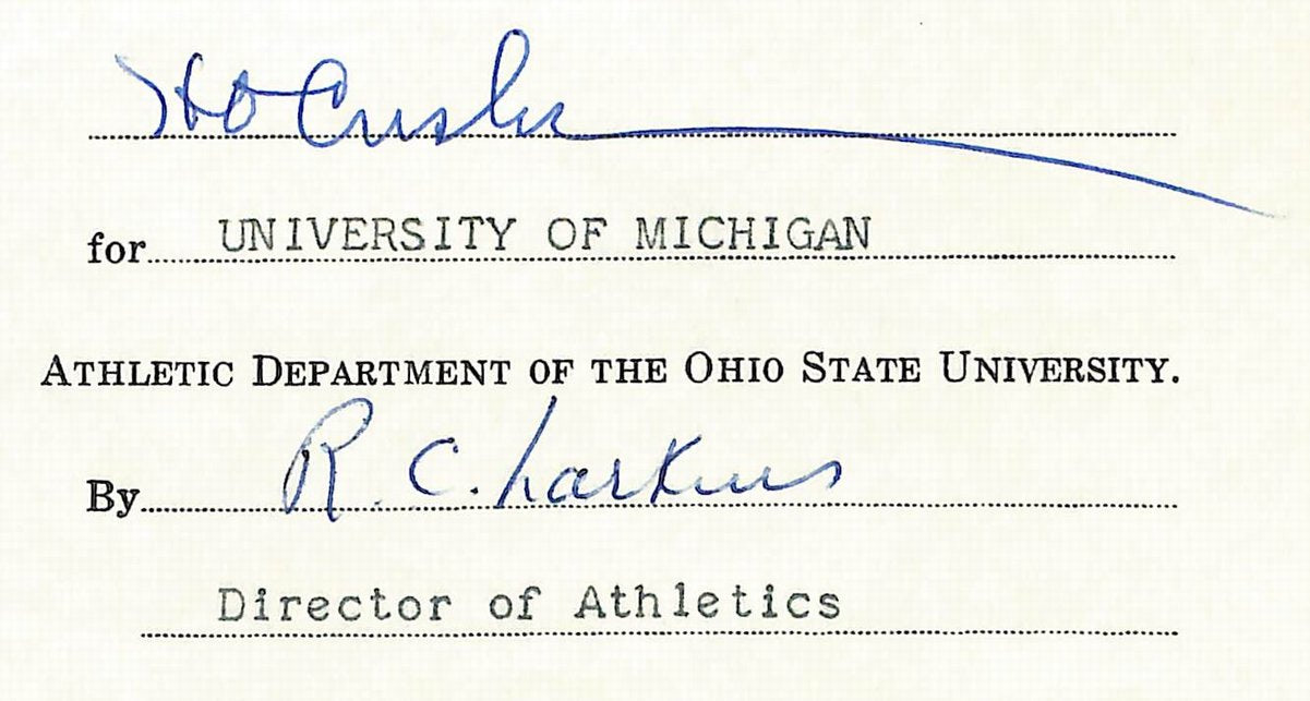 Fritz Crisler HOF Michigan Head Coach Signed/Auto Contract PSA BA199020