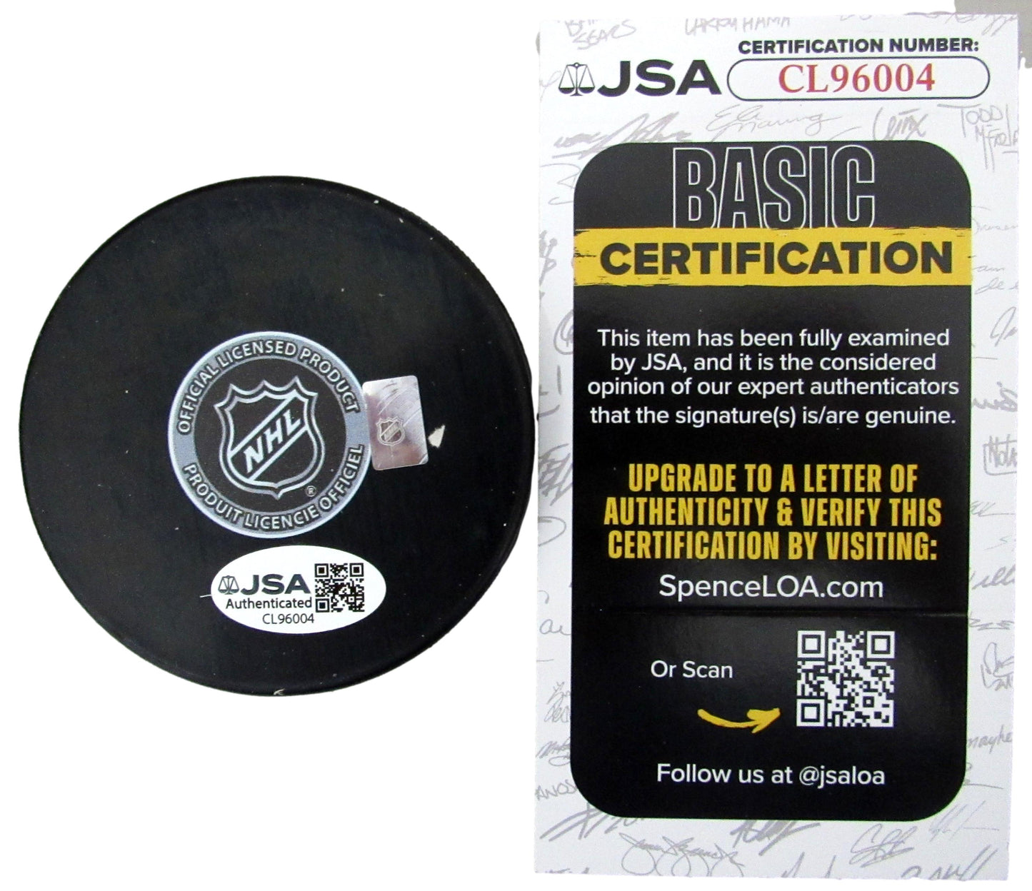 Grant Fuhr HOF Signed/Inscribed Hockey Puck Edmonton Oilers JSA 208070