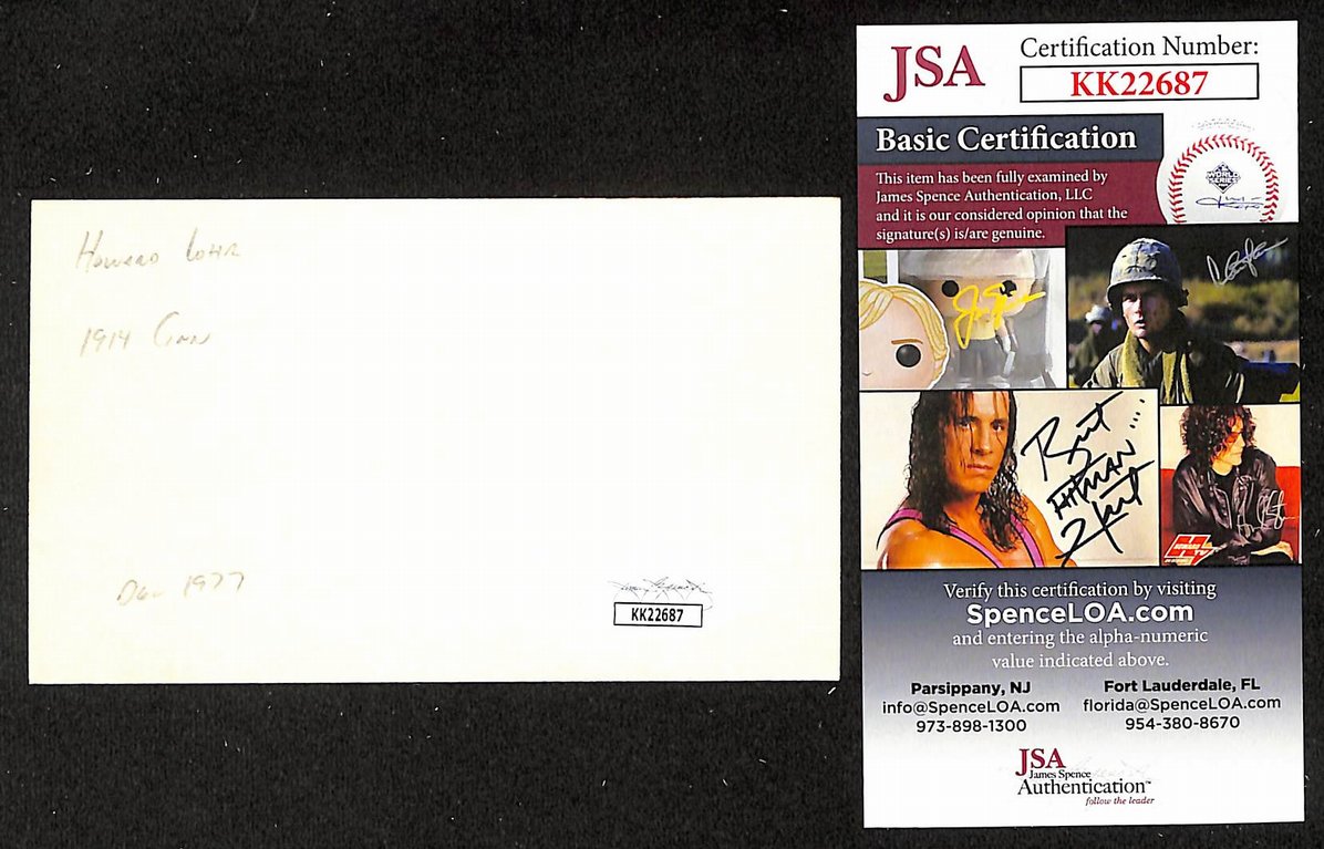 Howard Lohr Reds Autographed/Signed 3x5 Index Card JSA BA208406