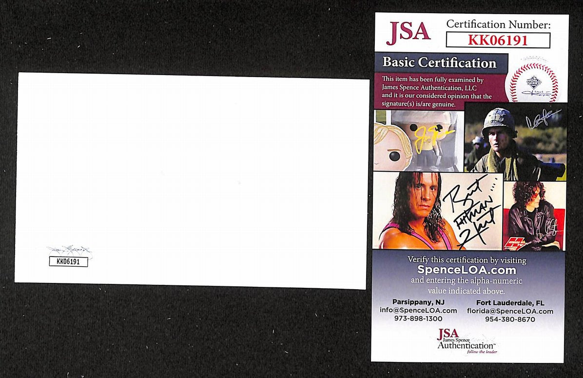 Lauren Bacall Actress Autographed/Signed 3x5 Index Card JSA BA208461