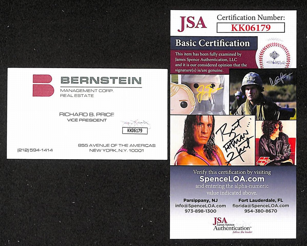 Mel Allen Yankees Autographed/Signed 3x5 Business Card JSA BA208464
