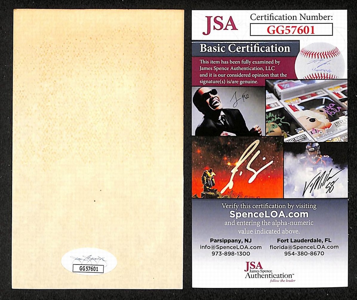 Joe McCarthy Yankees Autographed/Signed 3x5 Index Card JSA BA208518
