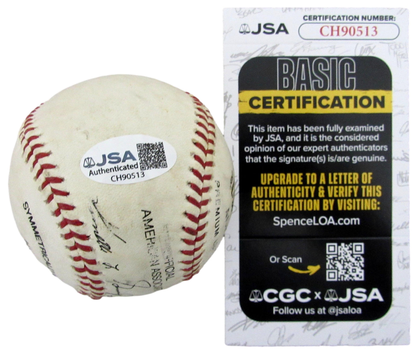 Rafael Palmeiro Signed/Autographed Wilson OMA Baseball Texas Rangers JSA 208095