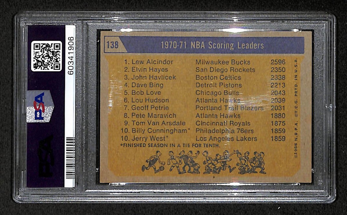 Alcindor Hayes Havlicek Scoring Leaders 1971 Topps #138 PSA 4 BA204972