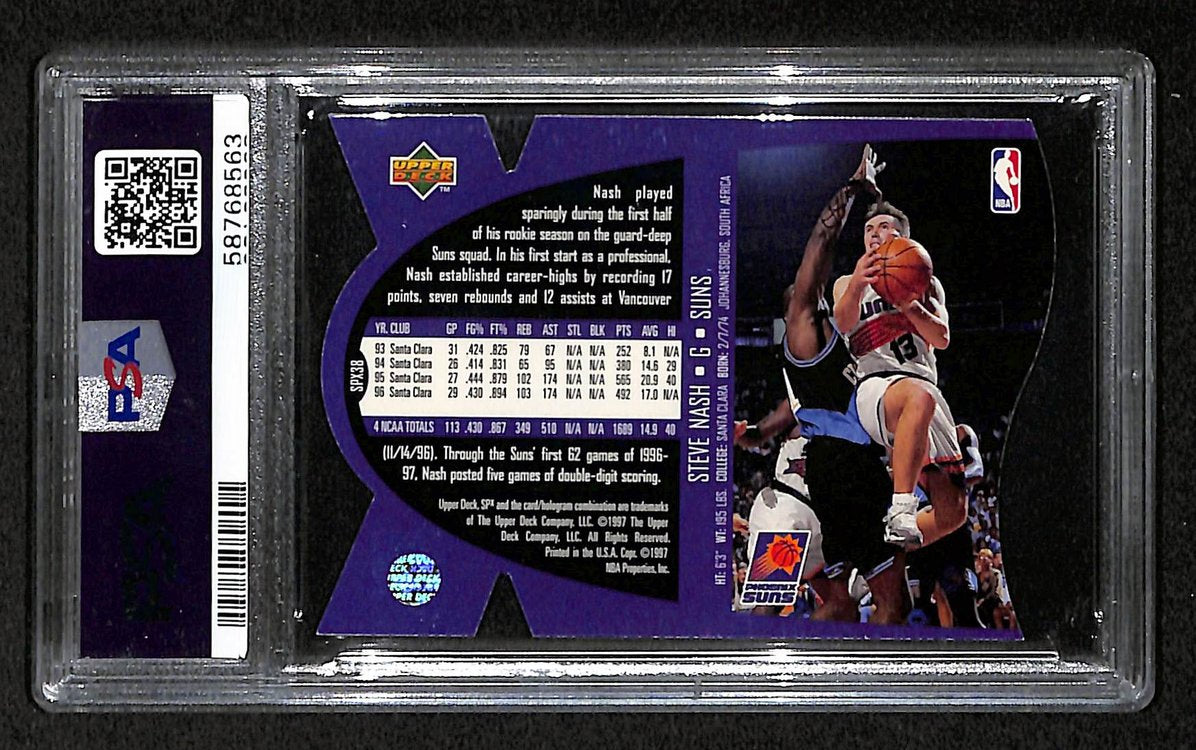 Steve Nash Phoenix Suns HOF 1997 SPx Die Cut #38 PSA 8 BA204976