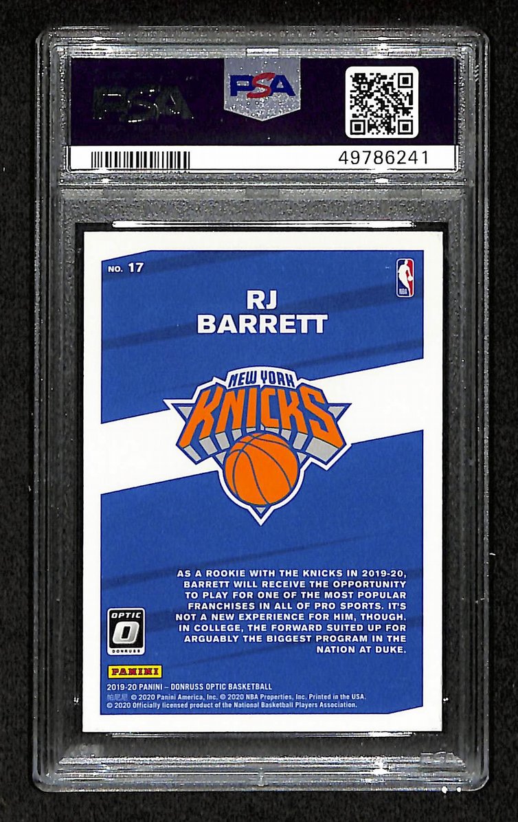 RJ Barrett 2019 Panini Donruss Optic My House! #17 Knicks Gem Mint PSA 10 207565