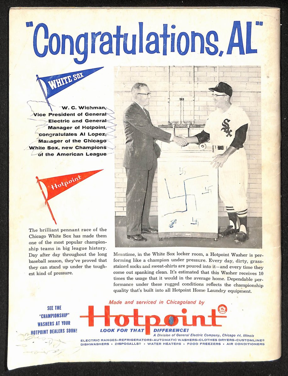 Casey Stengle HOF Signed/Inscr 1954 World Series Program Dodgers vs. White Sox