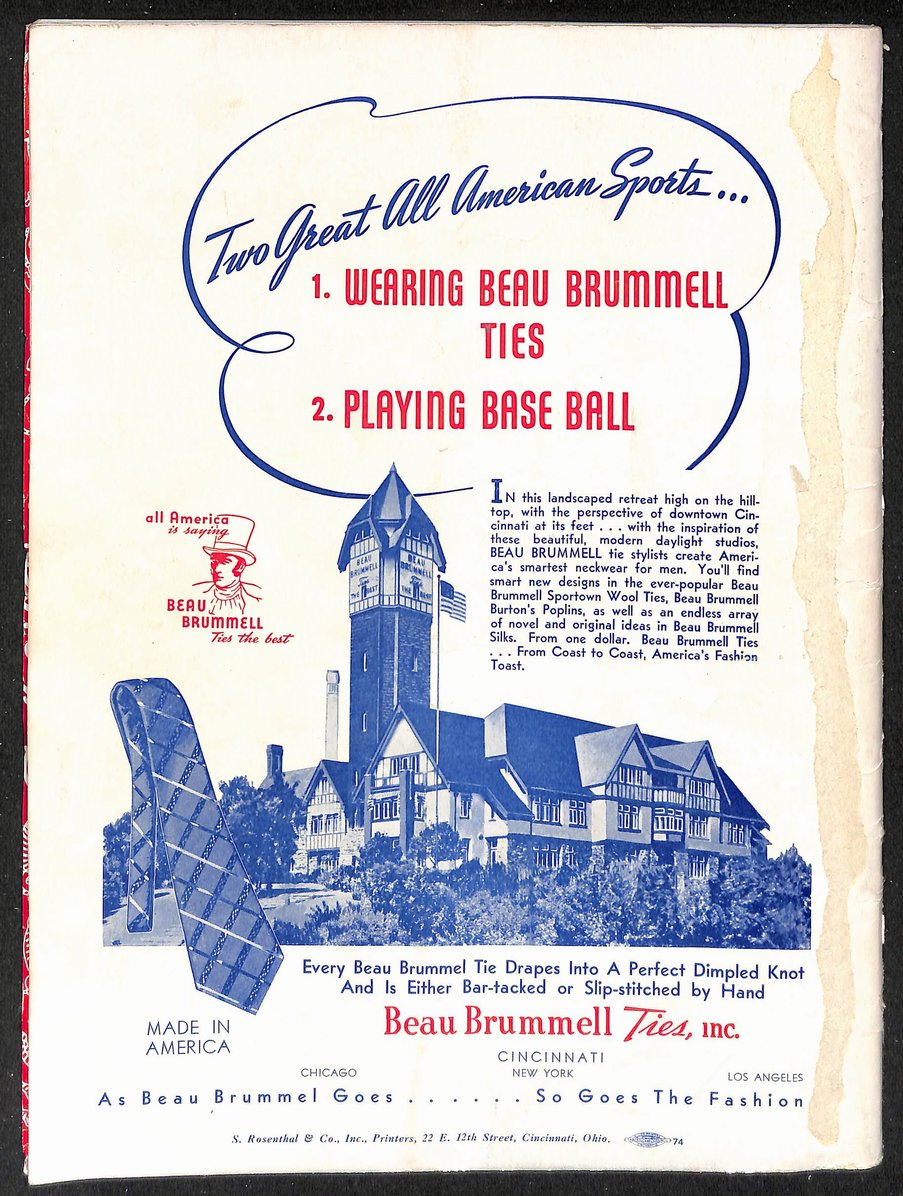 1940 World Series Program Detroit Tigers vs. Cincinnati Reds UNSCORED 208754