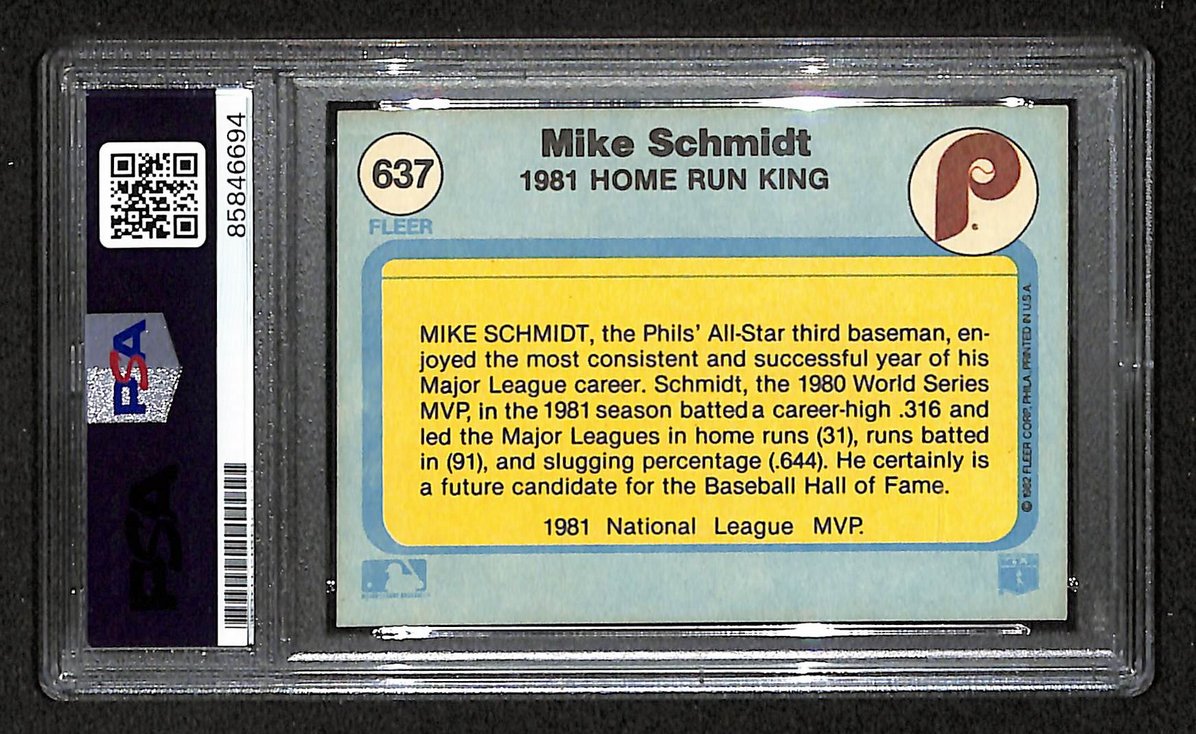 Mike Schmidt 1982 Fleer Card #637 Phillies HOF Signed/Autographed PSA/DNA 209359