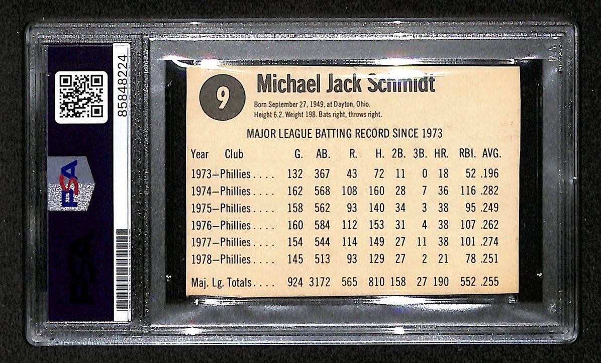 Mike Schmidt 1979 Hostess Card #9 Phillies HOF Signed PSA/DNA Auto GEM 10 209371