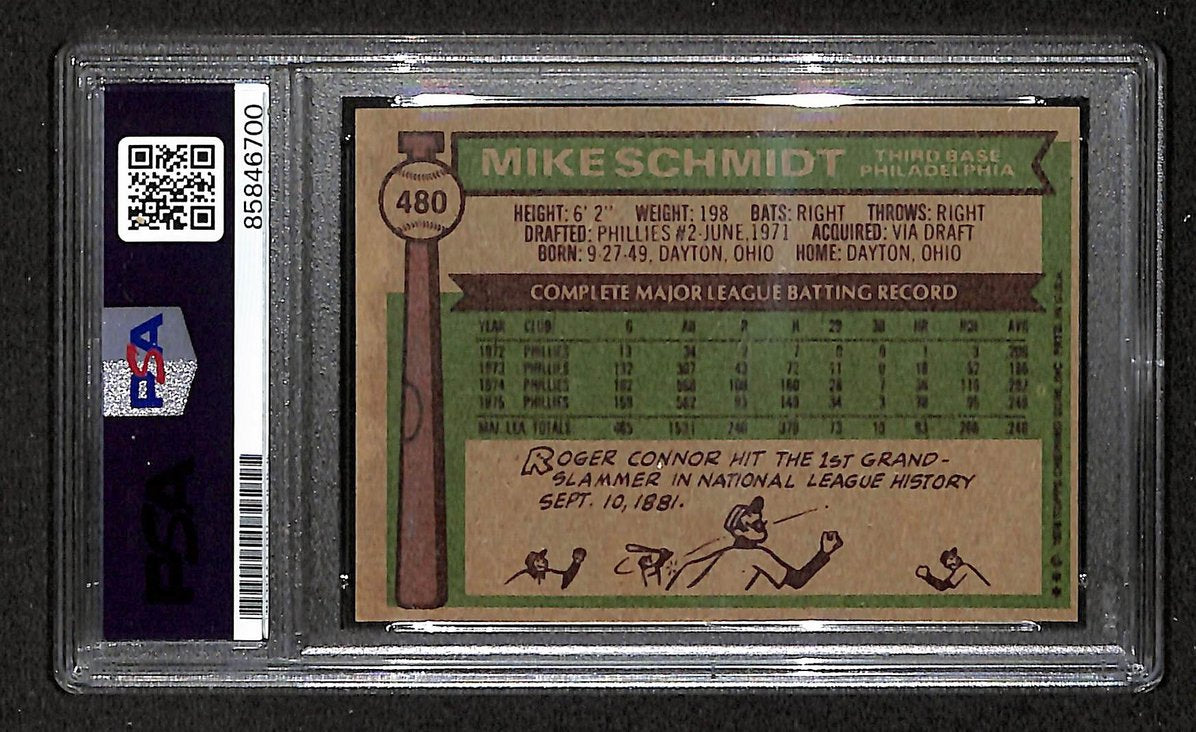 Mike Schmidt 1976 Topps Card #480 Phillies HOF Signed/Autographed PSA/DNA 208791