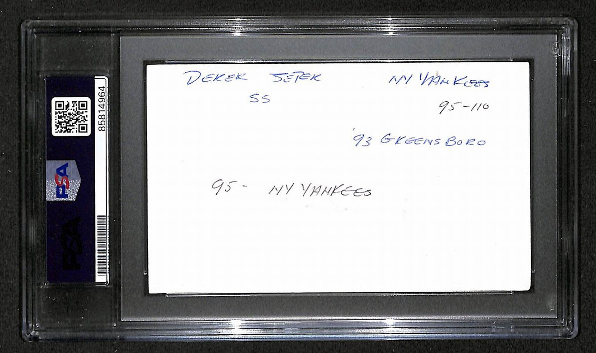 Derek Jeter Yankees HOF Signed/Autographed 3x5 Index Card PSA/DNA BA209454