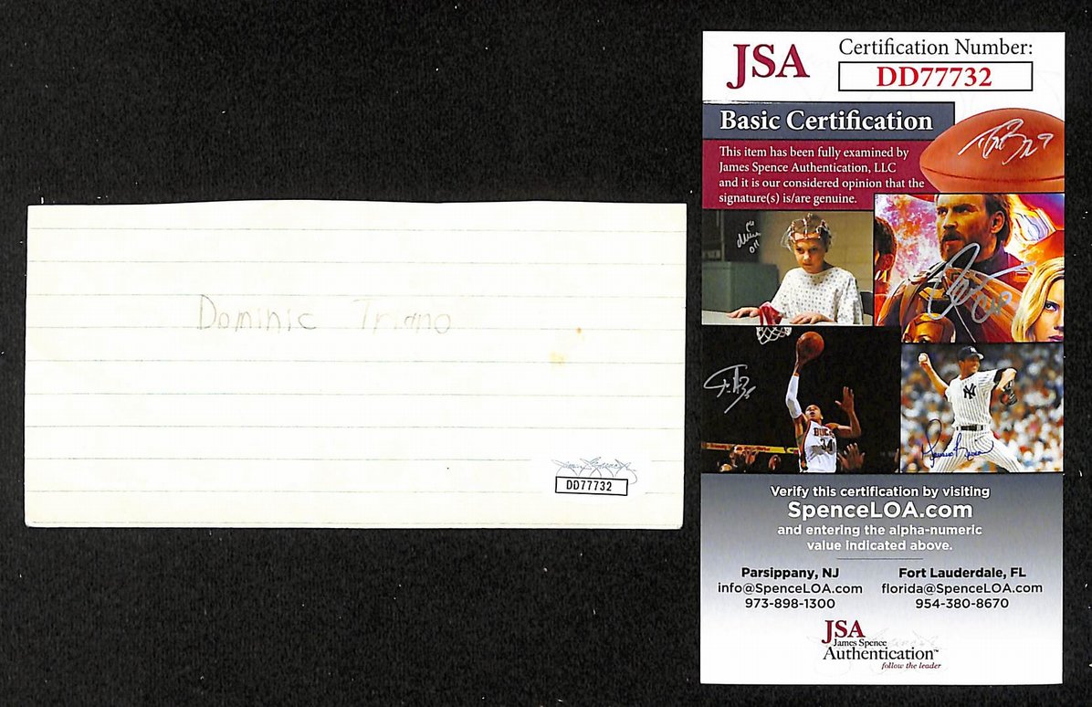 Domenic Troiano Autographed/Signed Cut Index Card Musician JSA BA209474