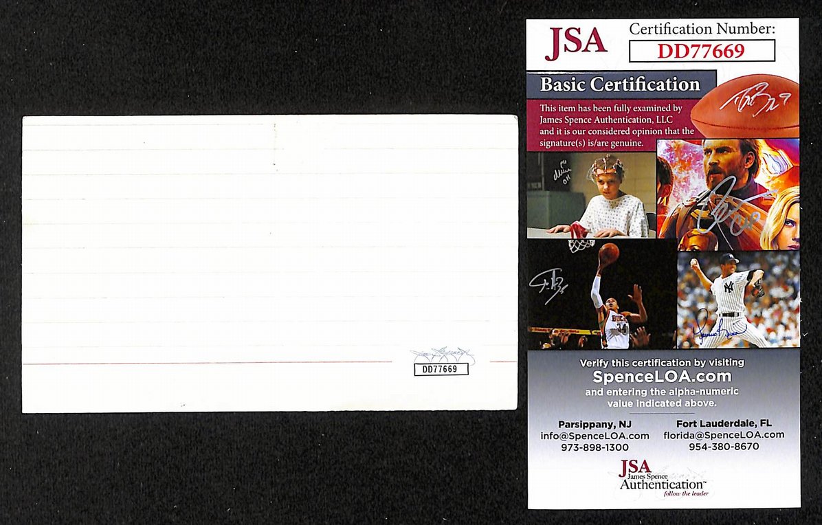 Mark McEntee Autographed/Signed 3x5 Index Card Musician JSA BA209507