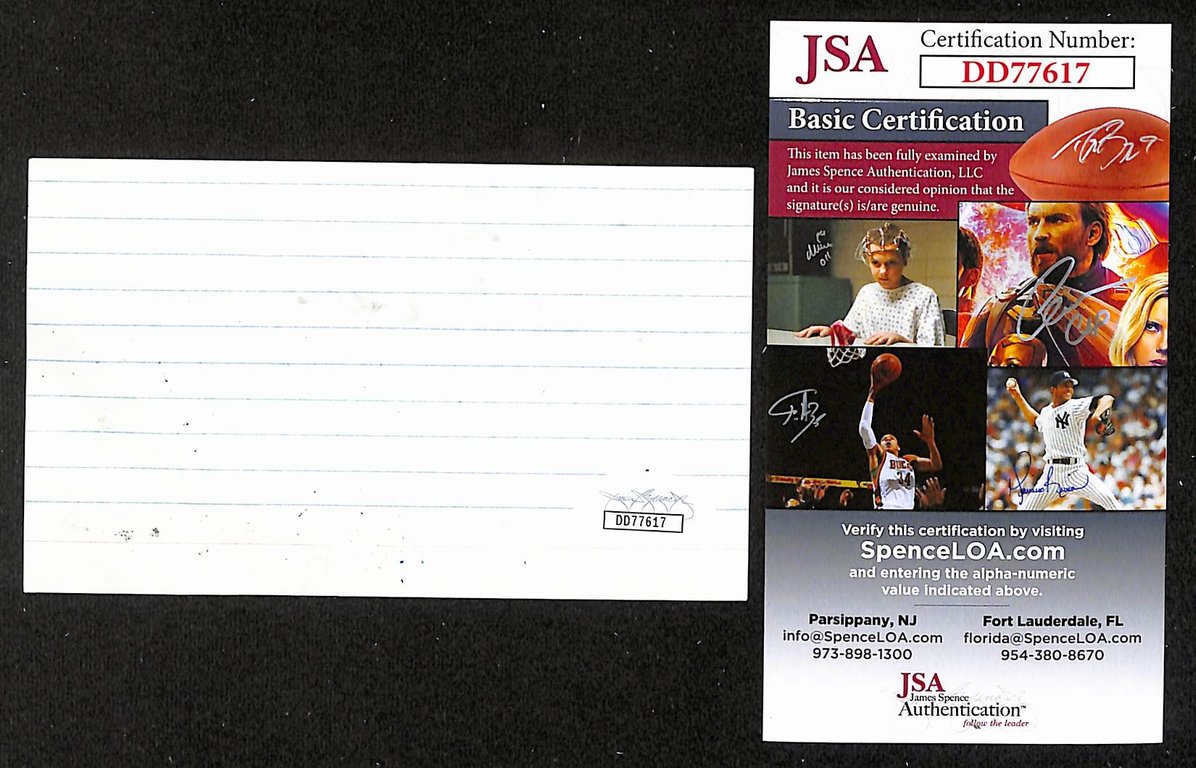 Jim Weider Autographed/Signed 3x5 Index Card Guitarist JSA BA209528